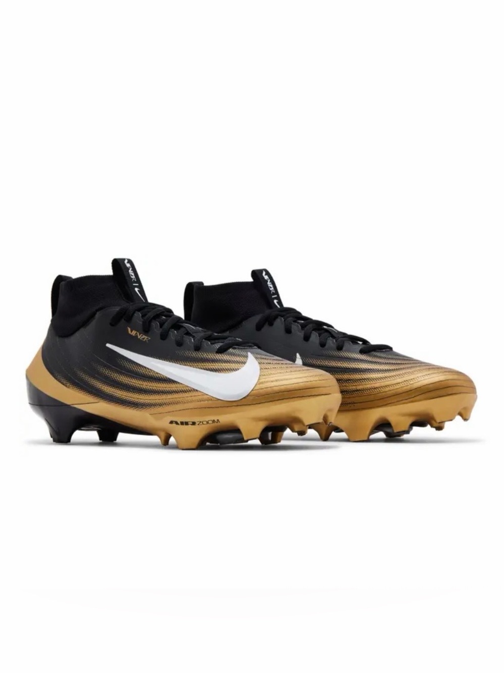 Nike Men's 10 Zoom Air Vapor Pro 1 Football Cleats Black Gold FB3298-003 NWT